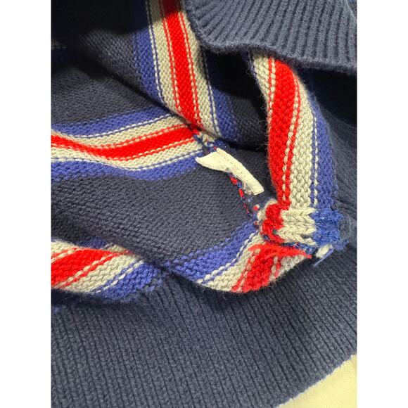 Mini Boden Kids Stripe Sweater 11-12Y Navy White Red Crew Neck Long Sleeve Knit - Picture 5 of 8
